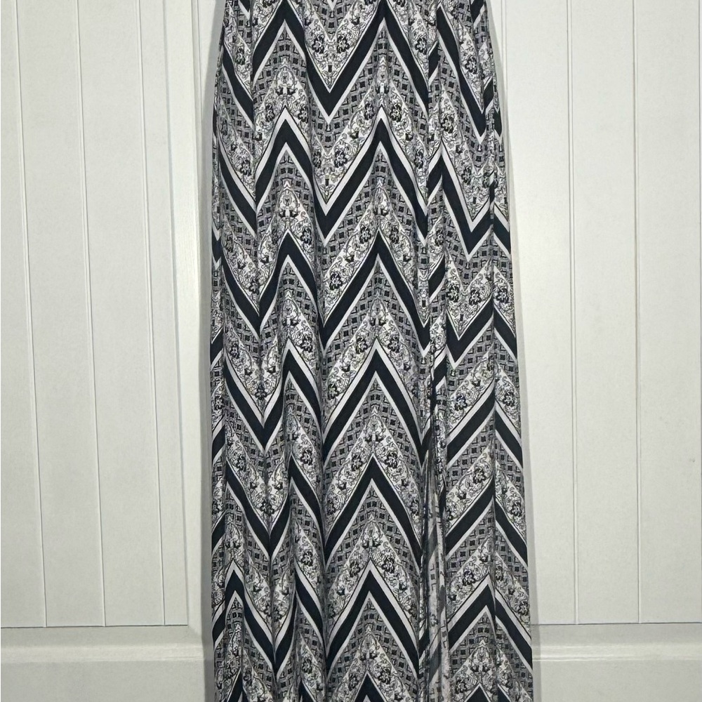 NWT Khols Three Pink Hearts Black/White Chevron Dress Sz L